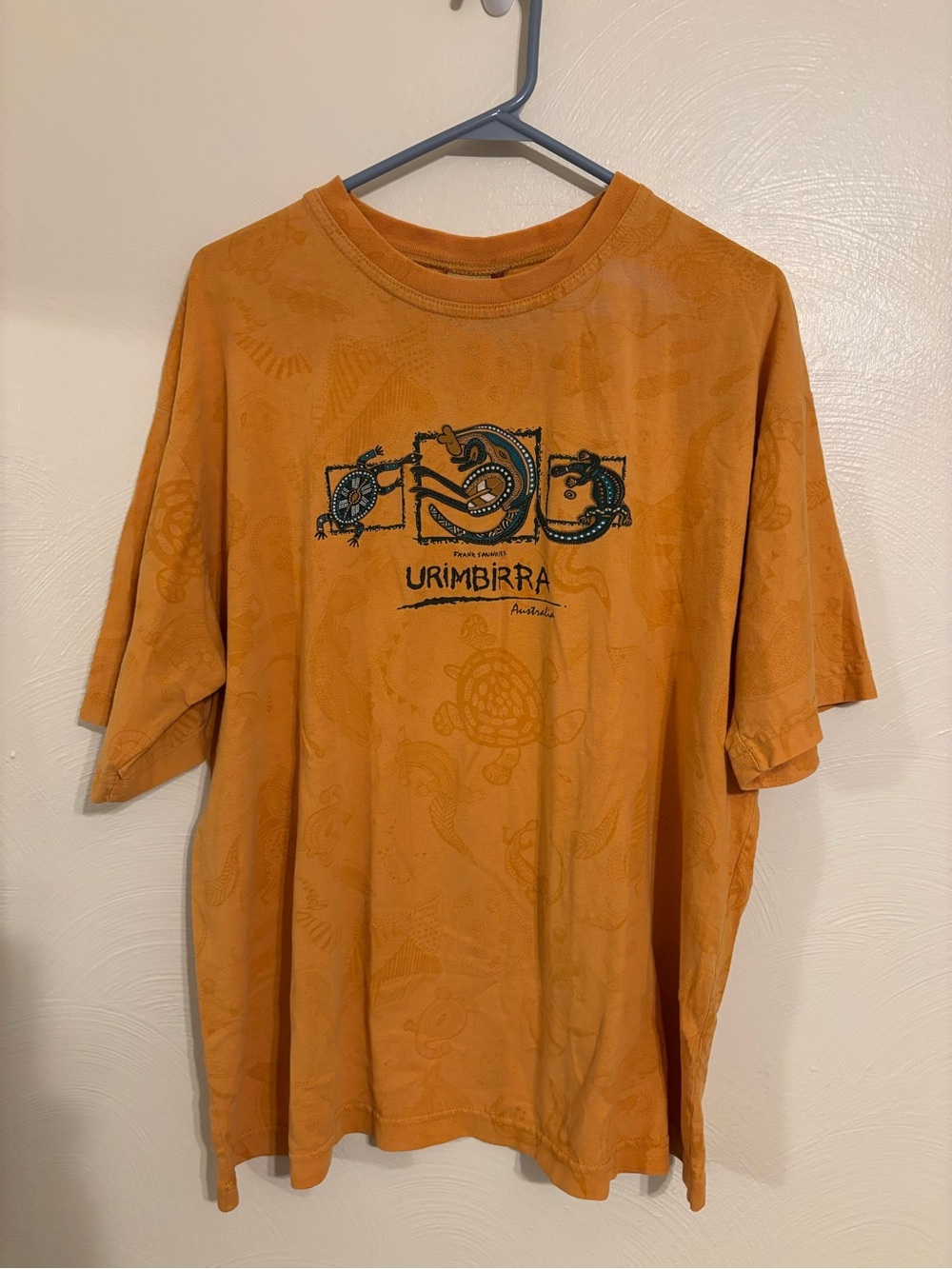 Urimbirra Australia XL Aboriginal Art Graphic T Shirt Orange